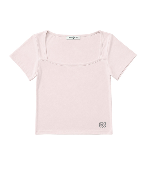 PAGESIISII(ページシシ)の「SiiSii ロゴプリントスクエアネックスリムフィット半袖Tシャツライトピンク(Tシャツ/カットソー・レディース・その他・MEDIUM)」の4枚目の写真