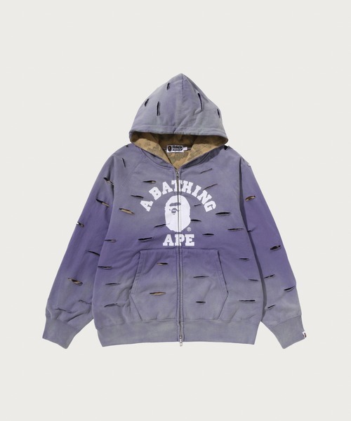 DESTROY LAYERED RELAXED ZIP HOODIE（パーカー）｜A BATHING APE（ア