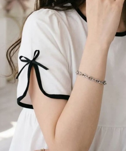 M y u（ミュー）の「ティアードトップス（Tシャツ/カットソー・レディース・Black/White・FREE）」の6枚目の写真
