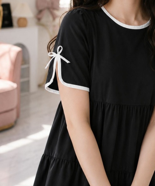 M y u（ミュー）の「ティアードトップス（Tシャツ/カットソー・レディース・Black/White・FREE）」の12枚目の写真