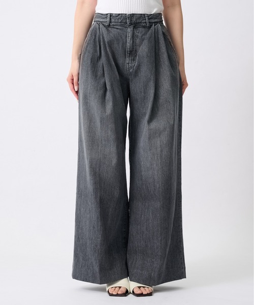 TANAKA（タナカ）の「【TANAKA/タナカ】別注 HAKAMA JEAN TROUSERS/ハカマジーントラウザーズ/ワイドデニムパンツ（デニムパンツ・レディース・グレー・26/25）」の2枚目の写真