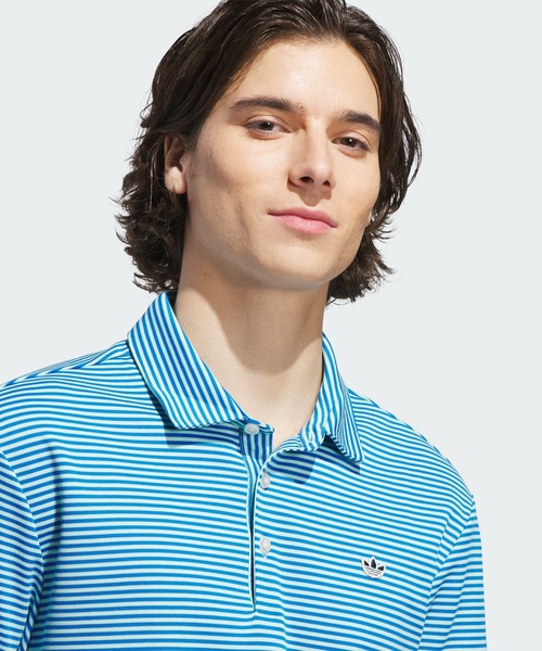 adidas(アディダス)の「オリジナルスゴルフ Originals ストライプ ピケ ポロ【adidas Golf/アディダスゴルフ】(ポロシャツ・メンズ・ブルー系その他・XX-LARGE/3XL/LARGE/MEDIUM/SMALL/X-LARGE)」の5枚目の写真