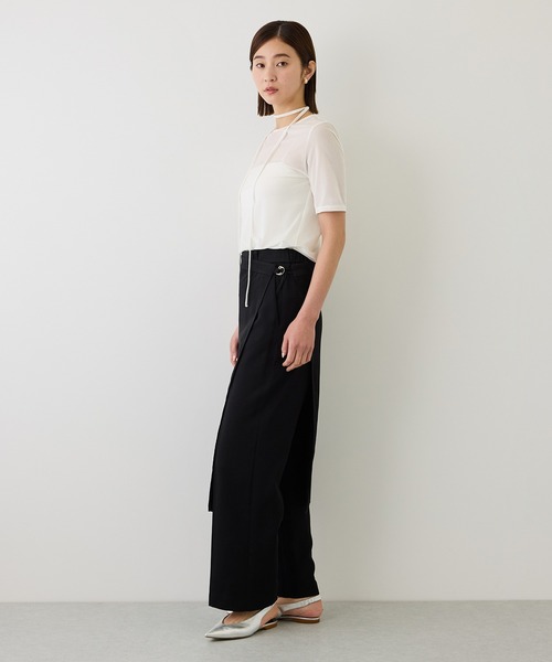 ROPE'（ロペ）の「チョーカーコード付きシアーベロアTシャツ/イージーケア（Tシャツ/カットソー・レディース・ブラウン/キャメル/オフホワイト・38）」の11枚目の写真