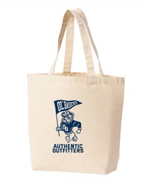 Ol' Basics(オール・ベーシックス) トートバッグ キャンバス ブルドッグ&フラッグイラスト カレッジロゴ プリント 鞄 BAG アメカジ メンズ レディース ユニセックス SMサイズ