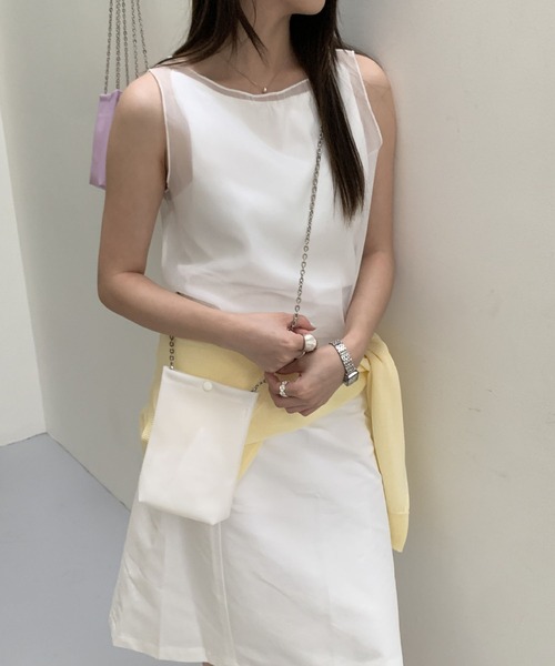 LA VORAGINE(ラ ヴォラジネ)の「ジェリーチェーンショルダーBAG/Jelly chain shoulder bag(ショルダーバッグ・レディース・ライトピンク/グリーン/Purple/White/PINK・FREE)」の1枚目の写真