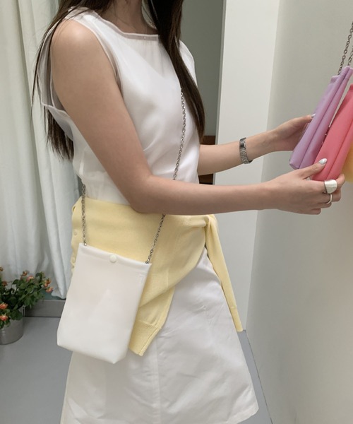 LA VORAGINE(ラ ヴォラジネ)の「ジェリーチェーンショルダーBAG/Jelly chain shoulder bag(ショルダーバッグ・レディース・ライトピンク/グリーン/Purple/White/PINK・FREE)」の7枚目の写真
