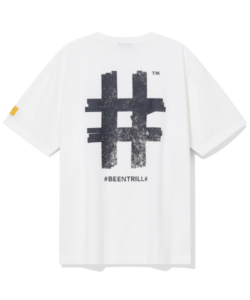 BEENTRILL(ビントリル)の「スタンプハッシュタグオーバーサイズ半袖Tシャツ(オフホワイト)(Tシャツ/カットソー・レディース・その他・SMALL/MEDIUM/LARGE/X-LARGE)」の2枚目の写真