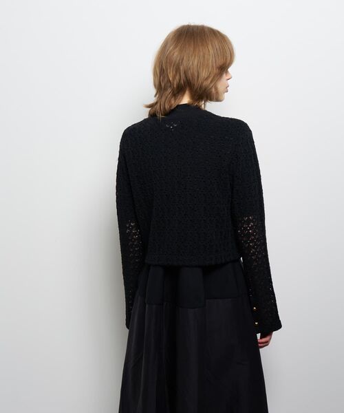 LANVIN en Bleu(ランバンオンブルー)の「コードレースニットジャケット(テーラードジャケット・レディース・キャメル/ブラック・38)」の8枚目の写真