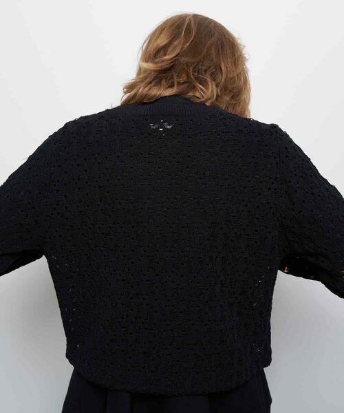 LANVIN en Bleu(ランバンオンブルー)の「コードレースニットジャケット(テーラードジャケット・レディース・キャメル/ブラック・38)」の9枚目の写真