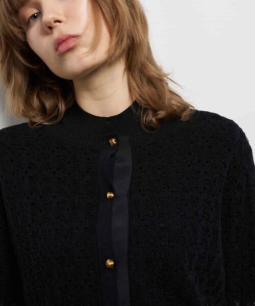 LANVIN en Bleu(ランバンオンブルー)の「コードレースニットジャケット(テーラードジャケット・レディース・キャメル/ブラック・38)」の10枚目の写真