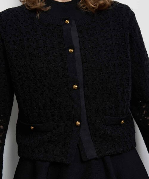 LANVIN en Bleu(ランバンオンブルー)の「コードレースニットジャケット(テーラードジャケット・レディース・キャメル/ブラック・38)」の11枚目の写真