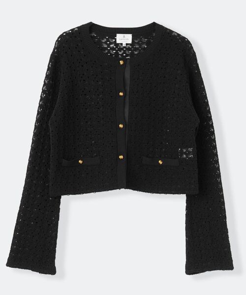 LANVIN en Bleu(ランバンオンブルー)の「コードレースニットジャケット(テーラードジャケット・レディース・キャメル/ブラック・38)」の12枚目の写真