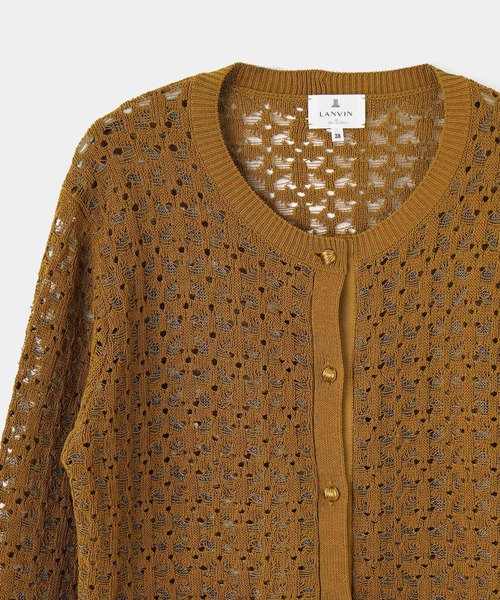LANVIN en Bleu(ランバンオンブルー)の「コードレースニットジャケット(テーラードジャケット・レディース・キャメル/ブラック・38)」の16枚目の写真