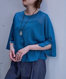 qualite（カリテ）の「袖スリットシアーニット（ニット/セーター）」