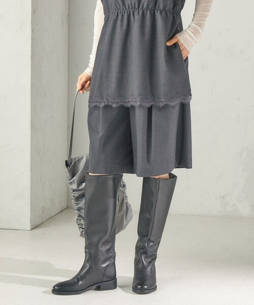 SHIPS(シップス)の「〈手洗い可能〉タック ギャザー ハーフ パンツ(その他パンツ・レディース・ブラック/チャコールグレー・ONE SIZE)」の7枚目の写真