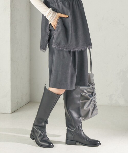SHIPS(シップス)の「〈手洗い可能〉タック ギャザー ハーフ パンツ(その他パンツ・レディース・ブラック/チャコールグレー・ONE SIZE)」の9枚目の写真