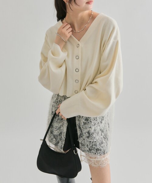 mystic(ミスティック)の「【ZOZO限定REVIVAL】26AW Vボタンカーディガン(カーディガン/ボレロ・レディース・グレー/ネイビー/オフホワイト・FREE)」の11枚目の写真