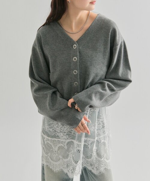 mystic(ミスティック)の「【ZOZO限定REVIVAL】26AW Vボタンカーディガン(カーディガン/ボレロ・レディース・グレー/ネイビー/オフホワイト・FREE)」の20枚目の写真