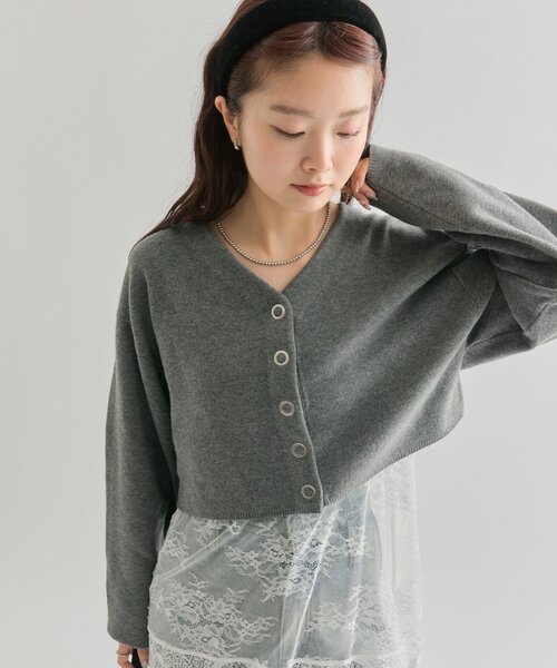 mystic(ミスティック)の「【ZOZO限定REVIVAL】26AW Vボタンカーディガン(カーディガン/ボレロ・レディース・グレー/ネイビー/オフホワイト・FREE)」の22枚目の写真