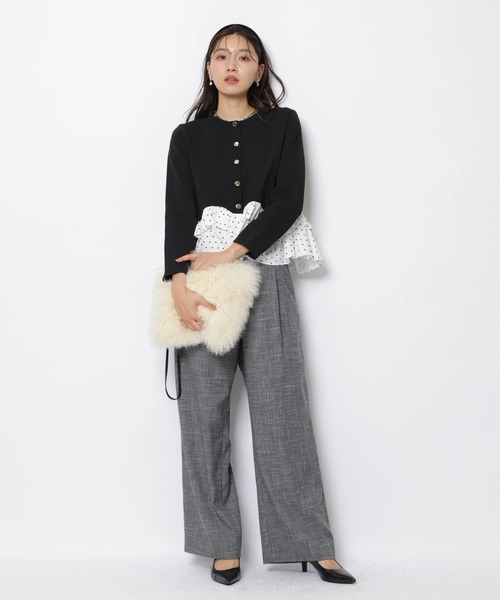 JUSGLITTY（ジャスグリッティー）の「サスぺ付きツイーディパンツ（その他パンツ・レディース・ブラック/ブラウン・2/1/0）」の9枚目の写真