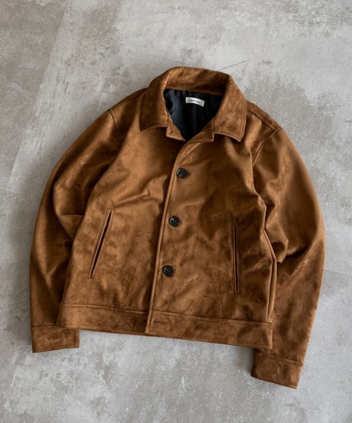 Adoon plain(アドーンプレーン)の「Faux Suede Compact Jacket / フェイクスエードコンパクトジャケット(ブルゾン・メンズ・キャメル/ブラウン/チャコールグレー・MEDIUM/LARGE)」の16枚目の写真