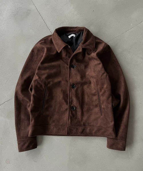 Adoon plain(アドーンプレーン)の「Faux Suede Compact Jacket / フェイクスエードコンパクトジャケット(ブルゾン・メンズ・キャメル/ブラウン/チャコールグレー・MEDIUM/LARGE)」の17枚目の写真