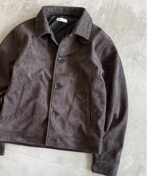Adoon plain(アドーンプレーン)の「Faux Suede Compact Jacket / フェイクスエードコンパクトジャケット(ブルゾン・メンズ・キャメル/ブラウン/チャコールグレー・MEDIUM/LARGE)」の7枚目の写真