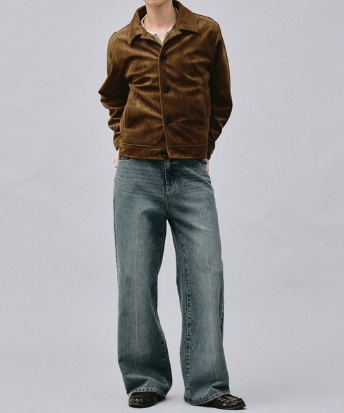 Adoon plain(アドーンプレーン)の「Faux Suede Compact Jacket / フェイクスエードコンパクトジャケット(ブルゾン・メンズ・キャメル/ブラウン/チャコールグレー・MEDIUM/LARGE)」の14枚目の写真
