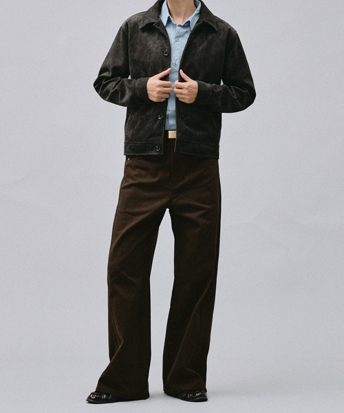 Adoon plain(アドーンプレーン)の「Faux Suede Compact Jacket / フェイクスエードコンパクトジャケット(ブルゾン・メンズ・キャメル/ブラウン/チャコールグレー・MEDIUM/LARGE)」の18枚目の写真