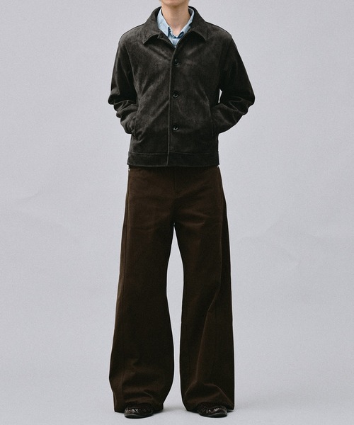 Adoon plain(アドーンプレーン)の「Faux Suede Compact Jacket / フェイクスエードコンパクトジャケット(ブルゾン・メンズ・キャメル/ブラウン/チャコールグレー・MEDIUM/LARGE)」の19枚目の写真