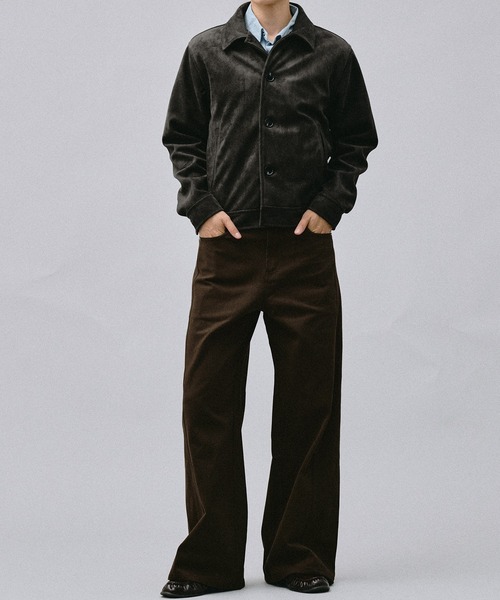 Adoon plain(アドーンプレーン)の「Faux Suede Compact Jacket / フェイクスエードコンパクトジャケット(ブルゾン・メンズ・キャメル/ブラウン/チャコールグレー・MEDIUM/LARGE)」の21枚目の写真