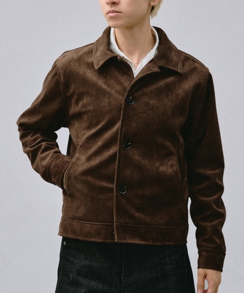 Adoon plain(アドーンプレーン)の「Faux Suede Compact Jacket / フェイクスエードコンパクトジャケット(ブルゾン・メンズ・キャメル/ブラウン/チャコールグレー・MEDIUM/LARGE)」の8枚目の写真