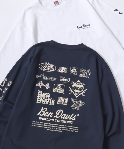 BEN DAVIS(ベンデイビス)の「BEN DAVIS/ベンデイビス GRAPHIC LS TEE/ストリート バックプリント ロゴ ワンポイント 長袖Tシャツ/ロンT/レディース メンズ(Tシャツ/カットソー・メンズ・ブラック/ホワイト/ネイビー・XL/L/M)」の3枚目の写真