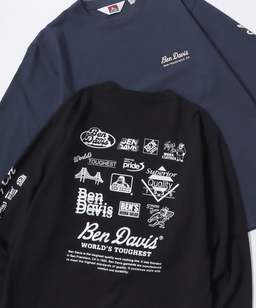 BEN DAVIS(ベンデイビス)の「BEN DAVIS/ベンデイビス GRAPHIC LS TEE/ストリート バックプリント ロゴ ワンポイント 長袖Tシャツ/ロンT/レディース メンズ(Tシャツ/カットソー・メンズ・ブラック/ホワイト/ネイビー・XL/L/M)」の2枚目の写真