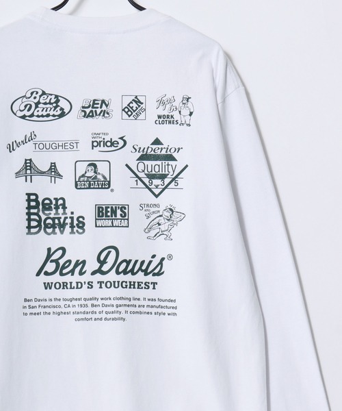 BEN DAVIS(ベンデイビス)の「BEN DAVIS/ベンデイビス GRAPHIC LS TEE/ストリート バックプリント ロゴ ワンポイント 長袖Tシャツ/ロンT/レディース メンズ(Tシャツ/カットソー・メンズ・ブラック/ホワイト/ネイビー・XL/L/M)」の5枚目の写真