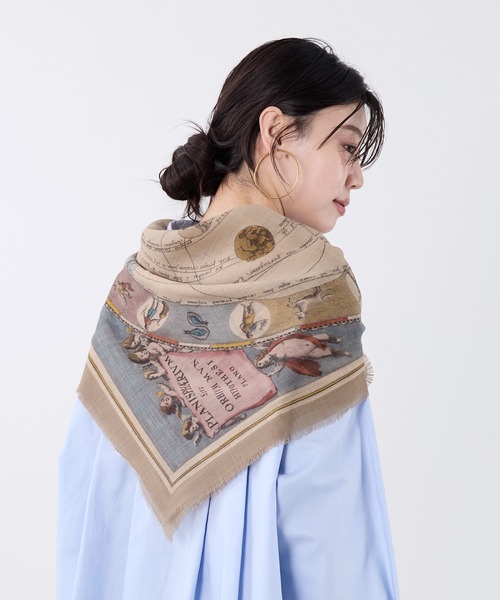 AULENTTI(オウレンティ)の「【AULENTTI】スカーフ-ARMILLARY SPHERE Scarf(バンダナ/スカーフ・レディース・ベージュ・FREE)」の1枚目の写真