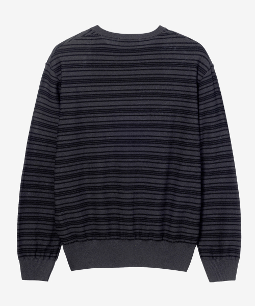 MINDBRIDGE（マインドブリッジ）の「[COUTURE] ウォッシャブル ストライプ ラウンド セミオーバーサイズ カーディガン - 2カラー（カーディガン/ボレロ・メンズ・ダークグレー/グレー・100/105/110/95）」の9枚目の写真