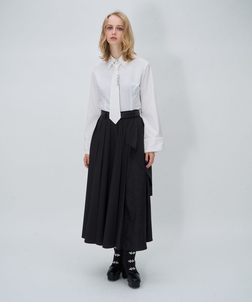 HARE(ハレ)の「パーツツキコンパクトネクタイシャツLS(HARE)(シャツ/ブラウス・レディース・ブラック系その他/ブルー/ブラック/ブラウン/ホワイト・FREE)」の8枚目の写真