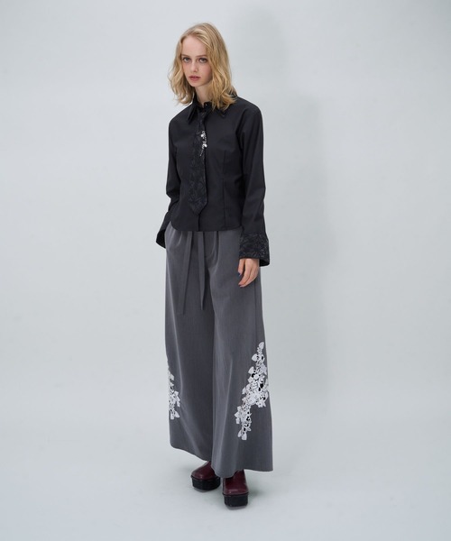 HARE(ハレ)の「パーツツキコンパクトネクタイシャツLS(HARE)(シャツ/ブラウス・レディース・ブラック系その他/ブルー/ブラック/ブラウン/ホワイト・FREE)」の9枚目の写真