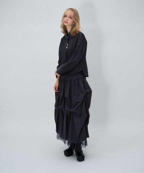 HARE(ハレ)の「パーツツキコンパクトネクタイシャツLS(HARE)(シャツ/ブラウス・レディース・ブラック系その他/ブルー/ブラック/ブラウン/ホワイト・FREE)」の13枚目の写真