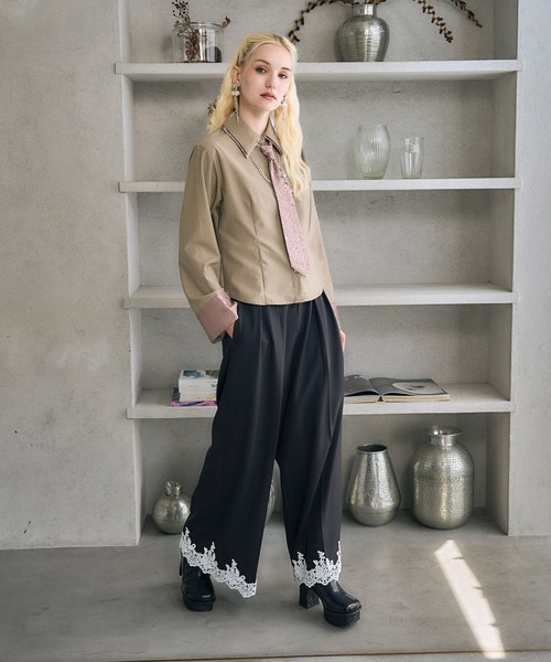 HARE(ハレ)の「パーツツキコンパクトネクタイシャツLS(HARE)(シャツ/ブラウス・レディース・ブラック系その他/ブルー/ブラック/ブラウン/ホワイト・FREE)」の15枚目の写真