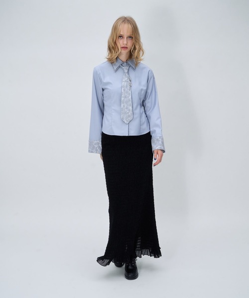HARE(ハレ)の「パーツツキコンパクトネクタイシャツLS(HARE)(シャツ/ブラウス・レディース・ブラック系その他/ブルー/ブラック/ブラウン/ホワイト・FREE)」の18枚目の写真