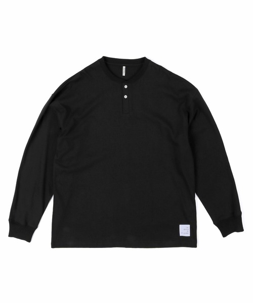 The DUFFER of ST.GEORGE(ザダファーオブセントジョージ)の「8oz HEAVY WEIGHT HENLEY NECK L/SL TEE:8オンス ヘビーウェイト ヘンリーネック ロンT(Tシャツ/カットソー・メンズ・ブルー/ブラック/ホワイト・LARGE/MEDIUM/X-LARGE/SMALL)」の13枚目の写真