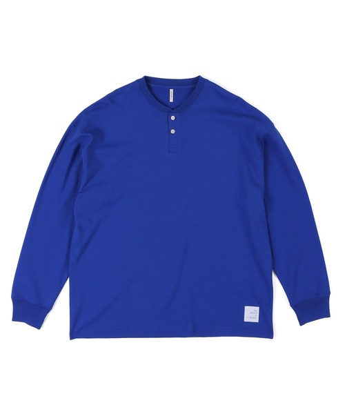 The DUFFER of ST.GEORGE(ザダファーオブセントジョージ)の「8oz HEAVY WEIGHT HENLEY NECK L/SL TEE:8オンス ヘビーウェイト ヘンリーネック ロンT(Tシャツ/カットソー・メンズ・ブルー/ブラック/ホワイト・LARGE/MEDIUM/X-LARGE/SMALL)」の14枚目の写真
