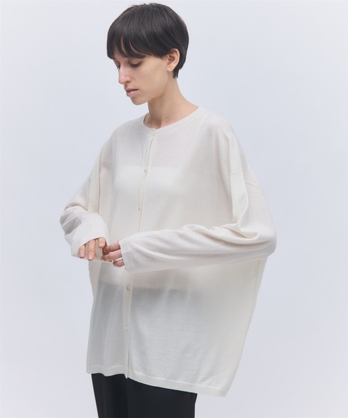 elegancese(エレガンセーゼ)の「【elegancese】Wool cashmere box-cardigan(カーディガン/ボレロ・レディース・ブラック/グレー/ダークブラウン/ホワイト・FREE)」の2枚目の写真