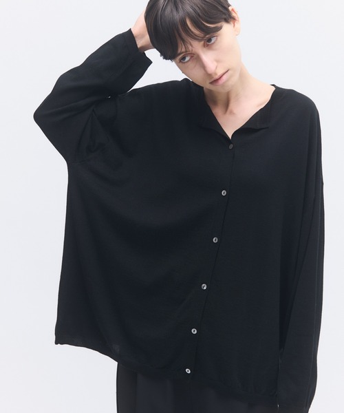 elegancese(エレガンセーゼ)の「【elegancese】Wool cashmere box-cardigan(カーディガン/ボレロ・レディース・ブラック/グレー/ダークブラウン/ホワイト・FREE)」の3枚目の写真
