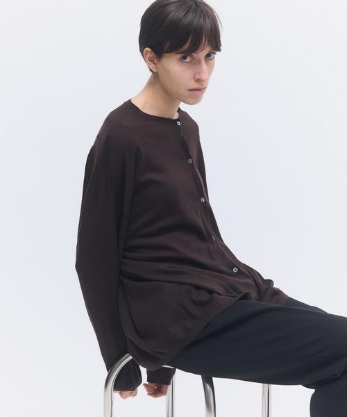 elegancese(エレガンセーゼ)の「【elegancese】Wool cashmere box-cardigan(カーディガン/ボレロ・レディース・ブラック/グレー/ダークブラウン/ホワイト・FREE)」の11枚目の写真