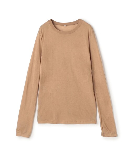 BASERANGE(ベースレンジ)の「BASERANGE バンブー ロングスリーブプルオーバー(Tシャツ/カットソー・レディース・ホワイト/ブラック/ベージュ/ブラウン・S)」の4枚目の写真