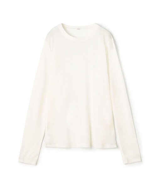 BASERANGE(ベースレンジ)の「BASERANGE バンブー ロングスリーブプルオーバー(Tシャツ/カットソー・レディース・ホワイト/ブラック/ベージュ/ブラウン・S)」の2枚目の写真