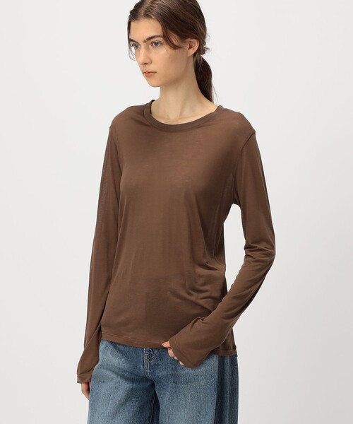 BASERANGE(ベースレンジ)の「BASERANGE バンブー ロングスリーブプルオーバー(Tシャツ/カットソー・レディース・ホワイト/ブラック/ベージュ/ブラウン・S)」の6枚目の写真